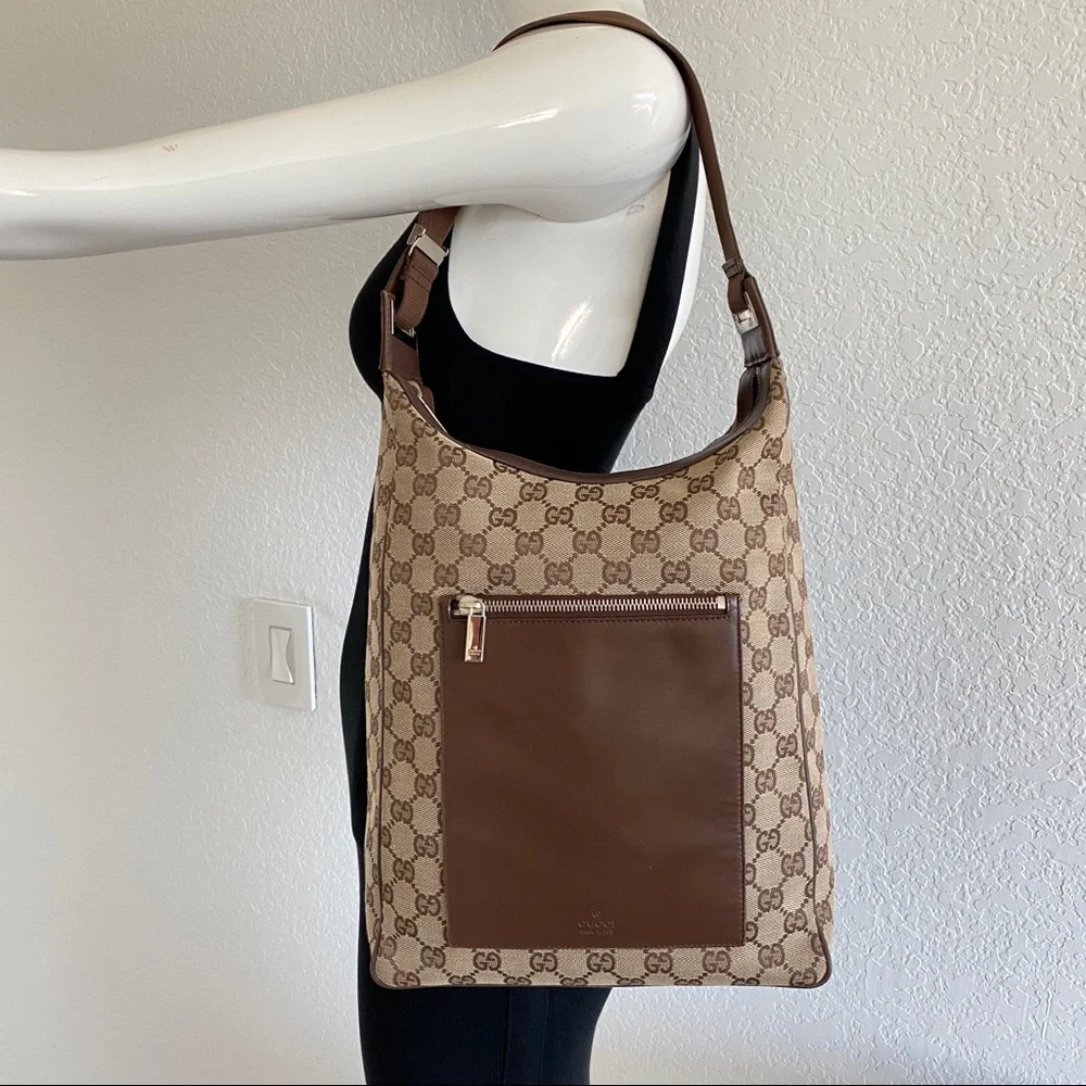 Gucci gg monogram canvas hobo bag